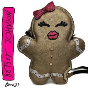 Betsey Johnson Gingerbread Man Novelty Christmas Crossbody Bag